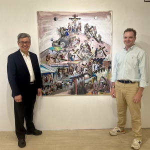 陳建仁參觀旅台美國創作者個展 肯定宗教藝術力量